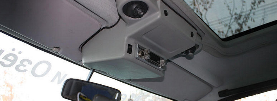 Консоль потолочная для установки р/c УАЗ Патриот с штатным люком, без выреза под р/c, серая.jpg