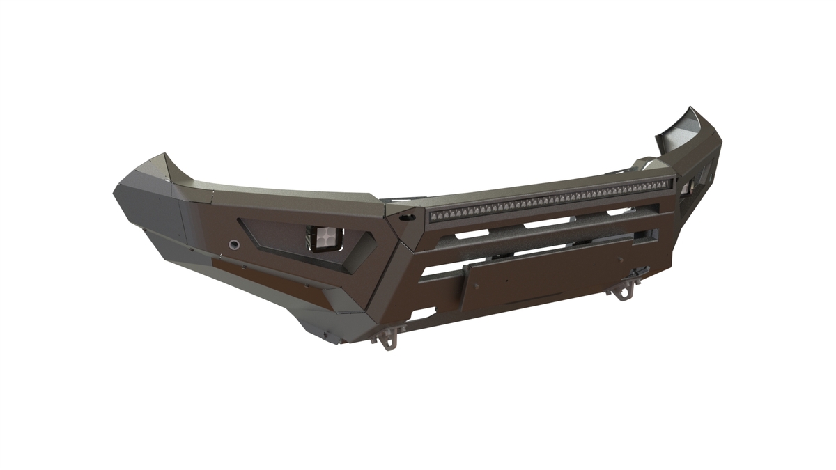 Бампер силовой передний STC Toyota Land Cruiser 200 2008-2015 (с ПТФ и балкой дальнего света)