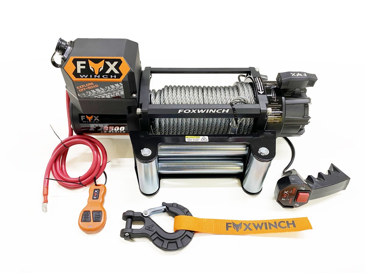 Лебедка автомобильная FOX WINCH 9500 12V (стальной трос)
