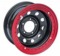 Диск УАЗ стальной черный 5x139,7 8xR15 d110 ET-19 с бедлоком (красный)