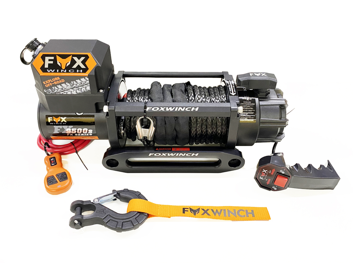 Лебедка автомобильная FOX WINCH 9500s 12V (синтетический трос)