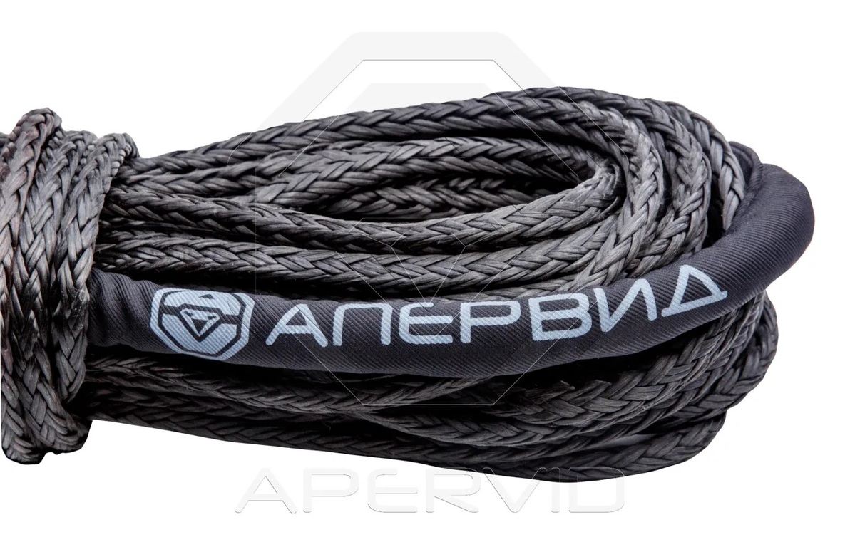 Трос синтетический "APERVID" STANDARD-BLACK с коушем 10мм х 28м