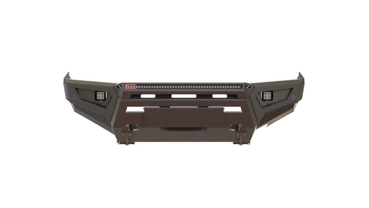 Бампер силовой передний STC Toyota Land Cruiser 200 2008-2015 (ПТФ с СТГ и 2х Цветная балка дальнего света)