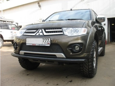 Защита переднего бампера для Pajero Sport II (Без буксировочных проушин)