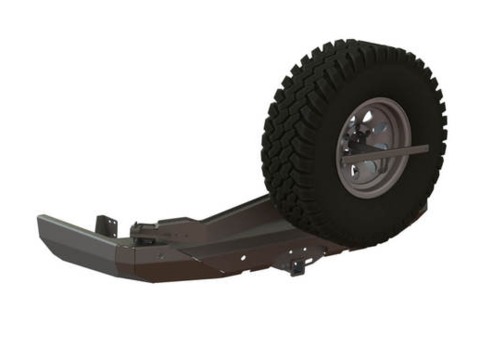 Бампер силовой задний STC тип Revo Toyota Land Cruiser 200 2015+ (калитка, квадрат, доп. оборудование)
